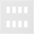 BG R88 Nexus Grid | White | Moulded 8 Module Front Plate