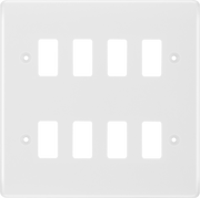 BG R88 Nexus Grid | White | Moulded 8 Module Front Plate by British General (BG-R88)