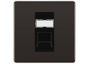 BG Screwless Black Nickel Single 1 Gang RJ45 Data Socket FBNRJ451B Black Insert by British General (BG-FBNRJ451B)