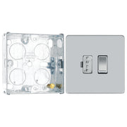 BG Screwless Polished Chrome 13A Switched Spur FPC50 with 25mm Steel Back Box by British General (BG-FPC50+HGS02)