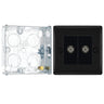 BG Nexus Matt Black Double Isolated Coaxial Socket NFB63 with 25mm Steel Back Box by British General (BG-NFB63+HGS02)