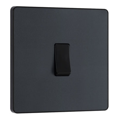 BG Evolve Matt Grey 1 Gang 20A 16AX Intermediate Light Switch PCDMG13B with 35mm Steel Back Box