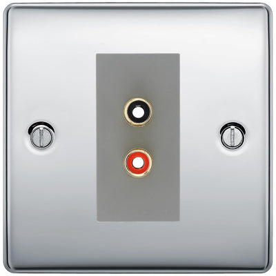 BG Nexus Polished Chrome Euro Module RCA X 2 Outlet NPCRCA2G by British General (BG-NPCRCA2G)