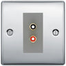 BG Nexus Polished Chrome Euro Module RCA X 2 Outlet NPCRCA2G by British General (BG-NPCRCA2G)