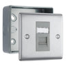 BG Nexus Brushed Steel Single RJ45 Data Outlet with Surface Pattress Back Box by British General (BG-NBSRJ451+MC501)