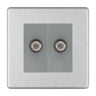BG Screwless Brushed Steel Double Satellite Socket FBS642G by British General (BG-FBS642G)