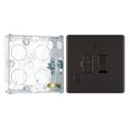 BG Screwless Black Nickel 13A Switched Spur + Neon + Cable Outlet FBN53 with 25mm Steel Back Box
