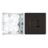 BG Screwless Black Nickel 13A Switched Spur + Neon + Cable Outlet FBN53 with 25mm Steel Back Box