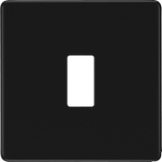 BG RFFB1 Screwless Matt Black Steel 1 Gang Front Cover Plate by British General (BG-RFFB1)
