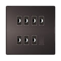 BG Nexus Screwless Black Nickel 7 Gang Flex Outlet Socket