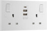 BG 922UAAC15 White Square Edge 13A Double Socket + 2xUSB A +1xUSB C(15W) by British General (BG-922UAAC15)