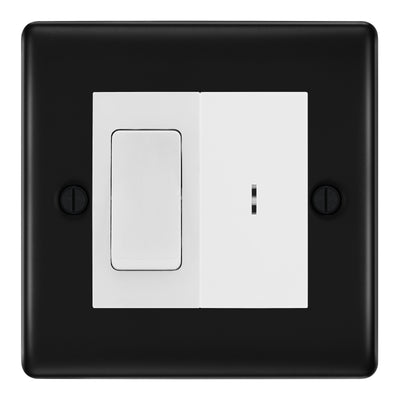 BG Nexus Matt Black 2 Way Single Pole Key Switch with 2 Way Single Pole Switch, Key Included - White Insert
