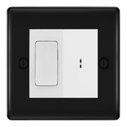BG Nexus Matt Black 2 Way Single Pole Key Switch with 2 Way Single Pole Switch, Key Included - White Insert