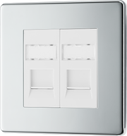 BG Electrical FPCRJ452 Nexus Screwless Flat-Plate Double RJ45 Data Outlet Polished Chrome by British General (BG-FPCRJ452-Shopify-SA_1)