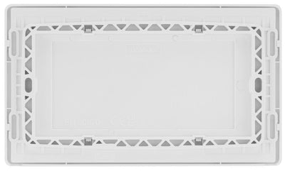 BG Evolve PCDBS95W Double Blank Plate - Brushed Steel (White) by British General (BG-PCDBS95W)