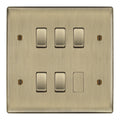 BG Antique Brass 5 Gang 2 Way Custom Grid Light Switch with Back Box Included