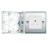 BG Nexus Polished Chrome 2A Unswitched Round Pin Socket NPC28W with 25mm Steel Back Box by British General (BG-NPC28W+HGS02)