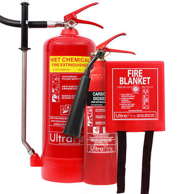 6ltr Wet Chemical, 2kg CO2 Fire Extinguisher & Fire Blanket Special Offer