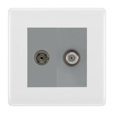 BG White Moulded TV & Satellite Socket NWM65G by BG Nexus (BG-NWM65G)