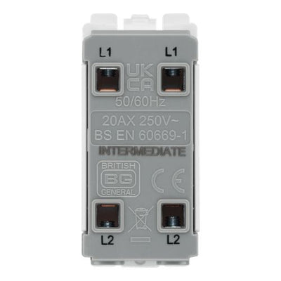 BG R13 Nexus Grid White 20A 20AX Intermediate Switch Module by British General