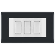 BG Part M 3 Gang 16AX Intermediate Light Switch Graphite - White Insert