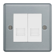 BG MC5BTS2 Metal Clad | 2 Gang Secondary Telephone Socket by British General (BG-MC5BTS2)