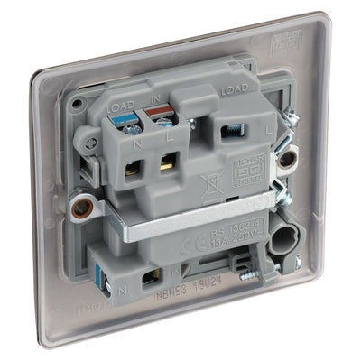 BG Nexus Black Nickel 13A Flex Output Neon Switched Fused Connection Unit NBN53 with 35mm Steel Back Box