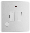 BG PCDBS52W Brushed Steel Evolve 13A Flex Outlet Neon Switched Fused