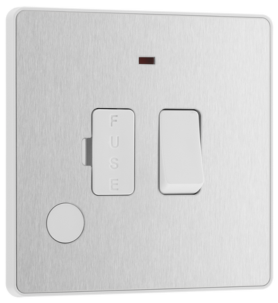 BG PCDBS52W Brushed Steel Evolve 13A Flex Outlet Neon Switched Fused by British General (BG-PCDBS52W-Shopift-SA_1)