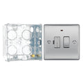 BG Nexus Brushed Steel 13A Neon Switched Fused Connection Unit NBS52 with 35mm Steel Back Box
