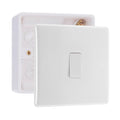 BG Nexus 1 Gang 20A 2 Pole Switch White & 32mm Pattress Back Box
