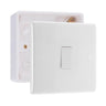BG Nexus 1 Gang 20A 2 Pole Switch White & 32mm Pattress Back Box by British General (BG-830+891)