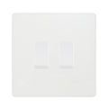 BG Evolve Pearlescent White 2 Gang Intermediate Custom Grid Light Switch