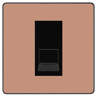 BG Evolve Polished Copper Single RJ11 Telephone Socket PCDCPRJ111 - Black Insert by British General (BG-PCDCPRJ111B)