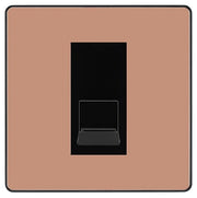 BG Evolve Polished Copper Single RJ11 Telephone Socket PCDCPRJ111 - Black Insert by British General (BG-PCDCPRJ111B)