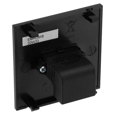 BG Nexus Brushed Steel HDMI Socket Black insert
