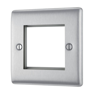 BG Nexus Brushed Steel 45W USB Wall Socket Euro Module USB-A & C - Grey Insert