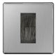 BG Screwless Brushed Steel Satin Single 1 Gang Brush Cable Wall Plate TV Black