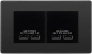 BG Evolve Black Chrome 4G Euro Plate with 2X USB-A Dual Chargers – Black Insert by British General (BG-PCDBCEMR4B+EMUSB3B)