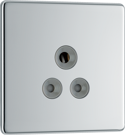 BG FPC29G Nexus Screwless Flat-Plate 5A Unswitched Socket Round Pin Polished Chrome