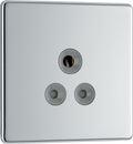 BG FPC29G Nexus Screwless Flat-Plate 5A Unswitched Socket Round Pin Polished Chrome