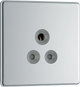 BG FPC29G Nexus Screwless Flat-Plate 5A Unswitched Socket Round Pin Polished Chrome