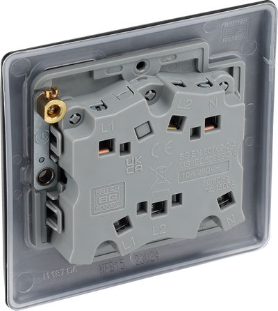 BG NFB15 Nexus Metal Matt Black 1 Gang 10A Triple Pole Fan Isolator Switch