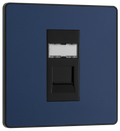 BG PCDDBRJ451B Matt Blue Evolve RJ45 Cat6 Data Outlet - Black Insert
