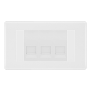 BG White Moulded 3 Gang Secondary Telephone Socket, Screw Terminal - White Insert by British General (BG-NWM3GEMBTSSW)