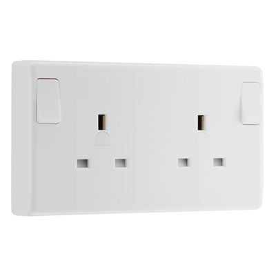BG Electrical 13A SP Converter Switched Socket White & 50mm Pattress Back Box