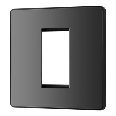 BG Evolve Black Chrome Single Secondary Telephone Socket, Screw Terminal - Black Insert