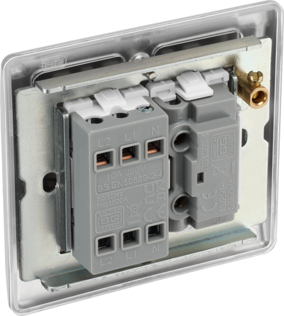 BG Electrical NBS15F Nexus Metal Brushed Steel 10Ax Plate Fan Isolator Switch