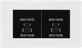 BG White 4 Gang Faceplate with 45W USB A+C Charger Modules – Black Insert