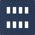 BG RPCDDB8B Evolve Grid Matt Blue 8 Module Square Front Plate - Black Trim